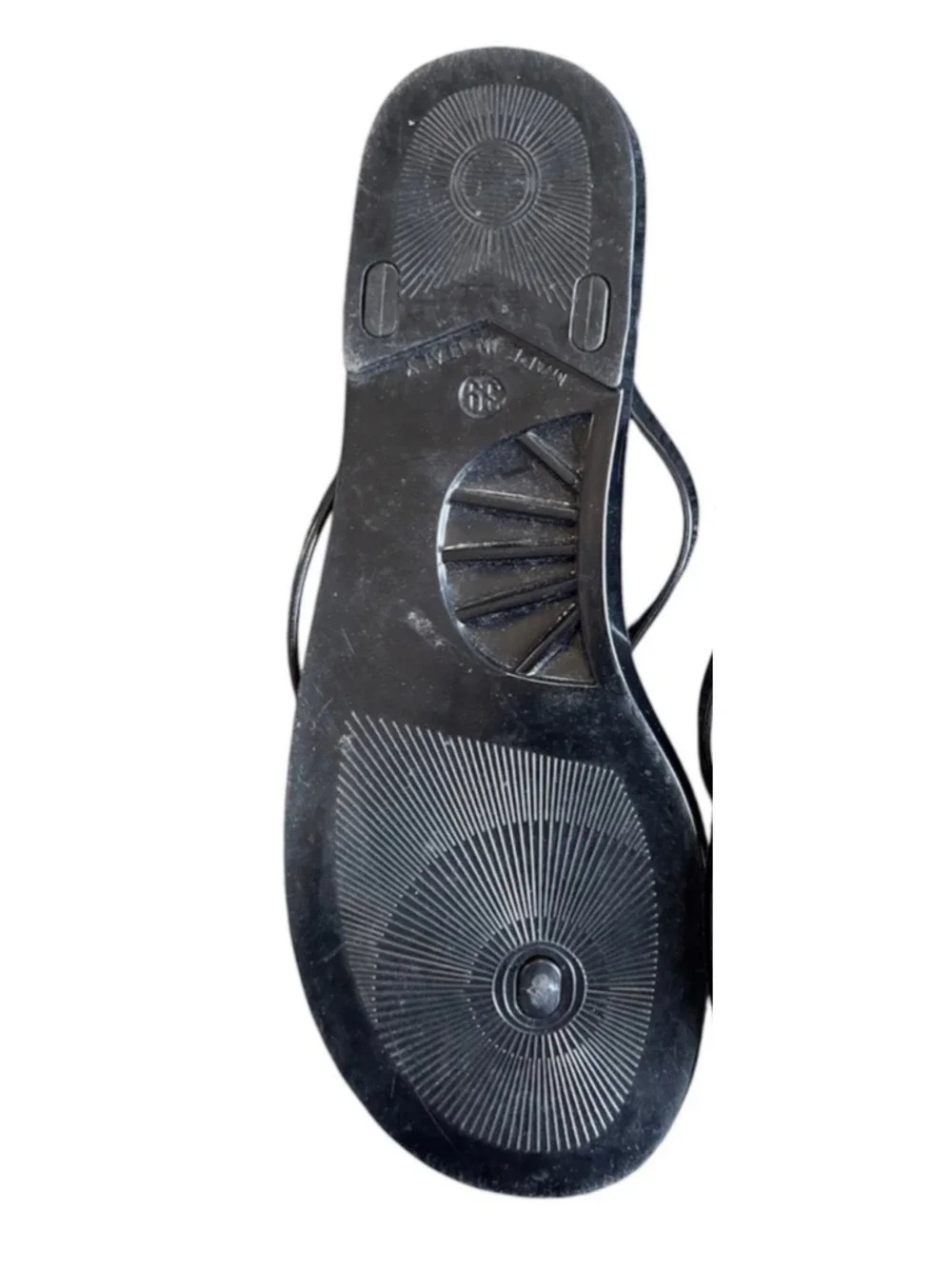 Burberry Check Print Flip Flop Sandals Black Beige Size 39/9